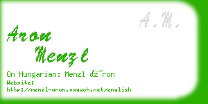 aron menzl business card